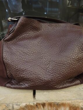 Coach Brown Textured Leather Hobo Bag